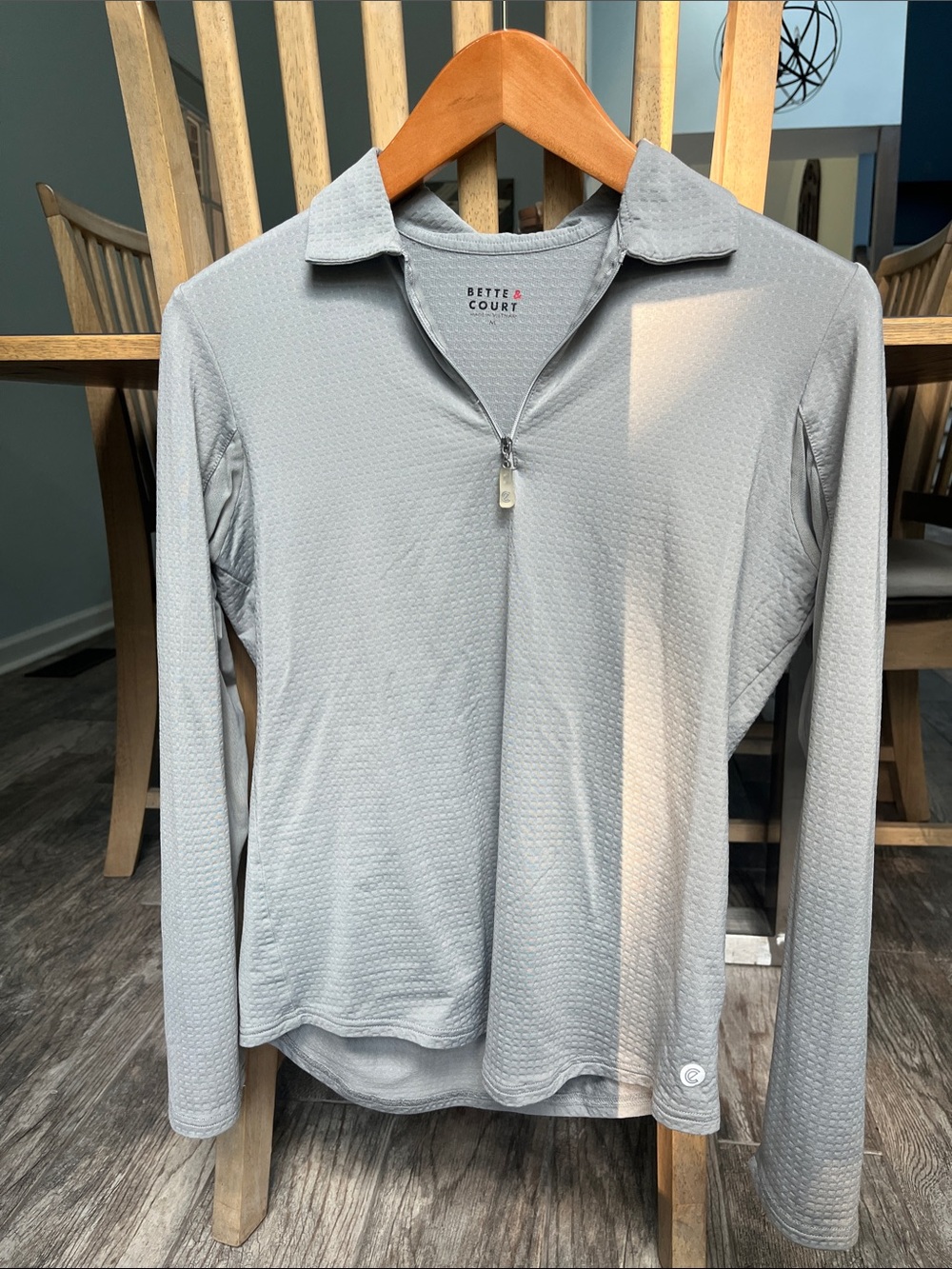 Light Gray Long-Sleeve Half-Zip Top